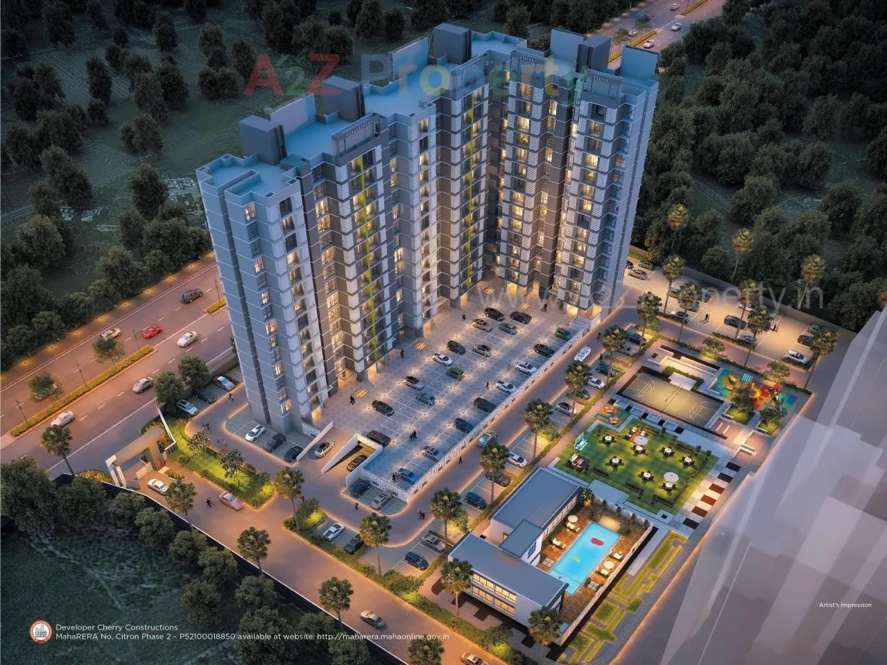 3D Elevation of real estate project Citron located at Wagholi, Pune, Maharashtra