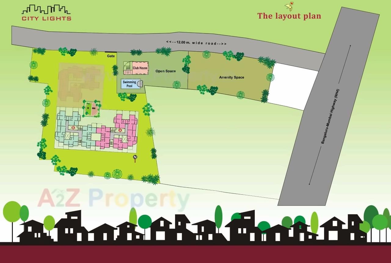 Layout of real estate project City Lights located at Shiwapur, Pune, Maharashtra