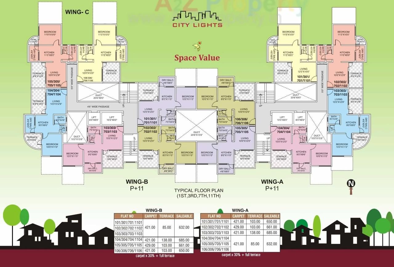 Layout of real estate project City Lights located at Shiwapur, Pune, Maharashtra