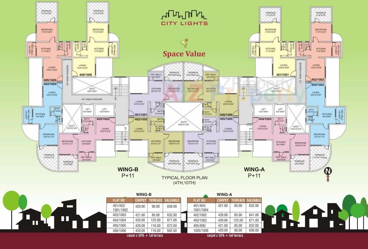 Layout of real estate project City Lights located at Shiwapur, Pune, Maharashtra