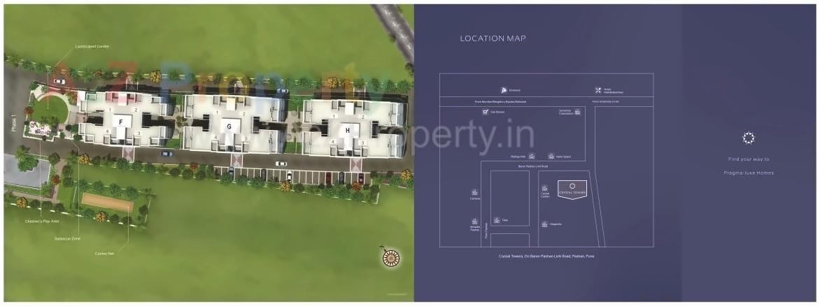 Layout of real estate project Crystal Tower located at Pashan, Pune, Maharashtra