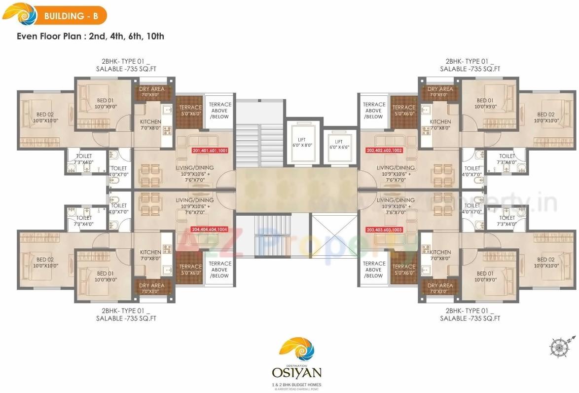Layout of real estate project Destination Osiyan Ab located at Charholi, Pune, Maharashtra