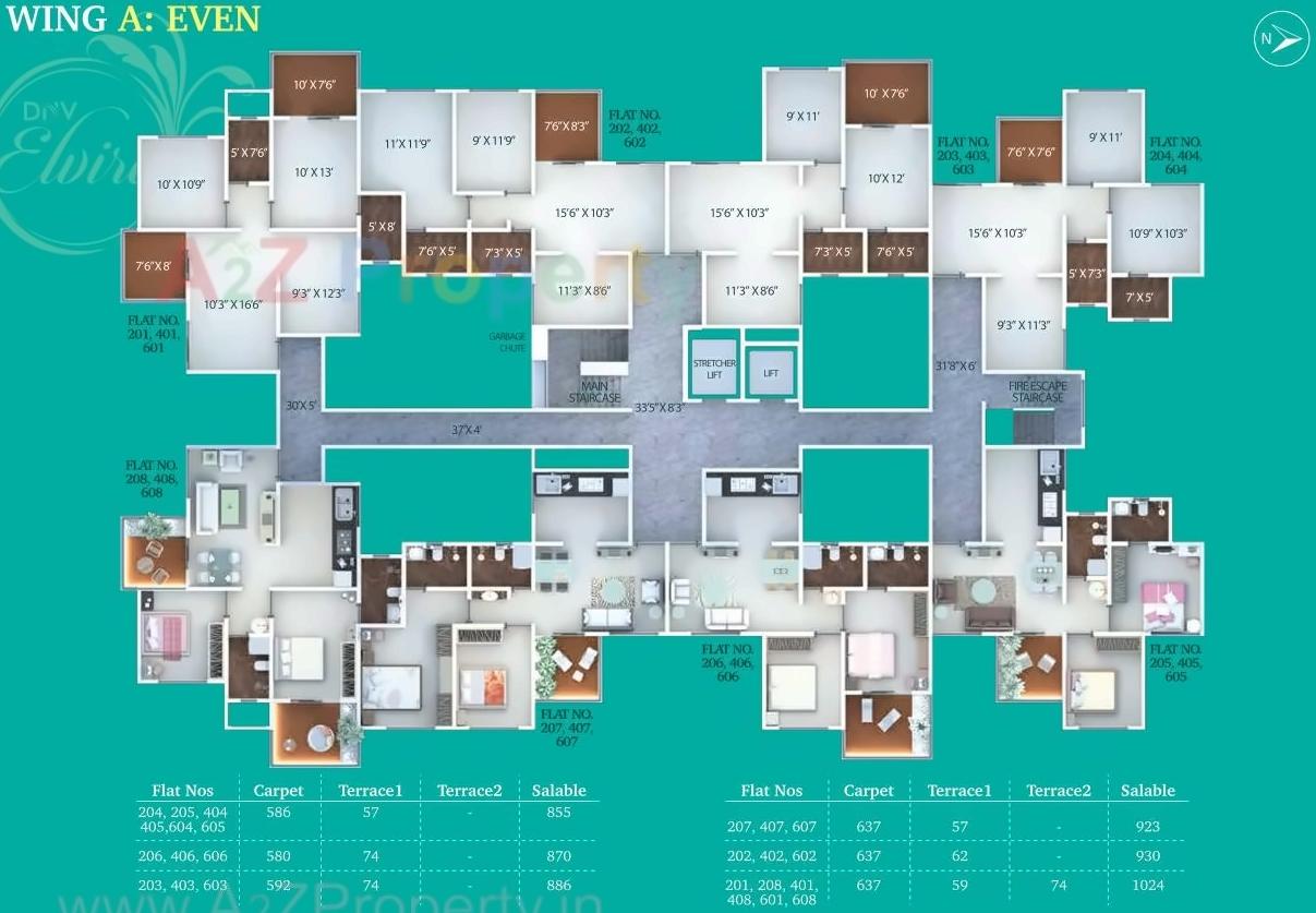 Layout of real estate project Dnv Elvira located at Tathwade, Pune, Maharashtra