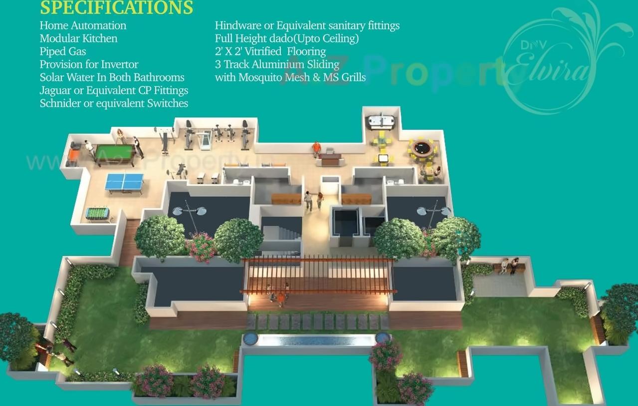 Layout of real estate project Dnv Elvira located at Tathwade, Pune, Maharashtra