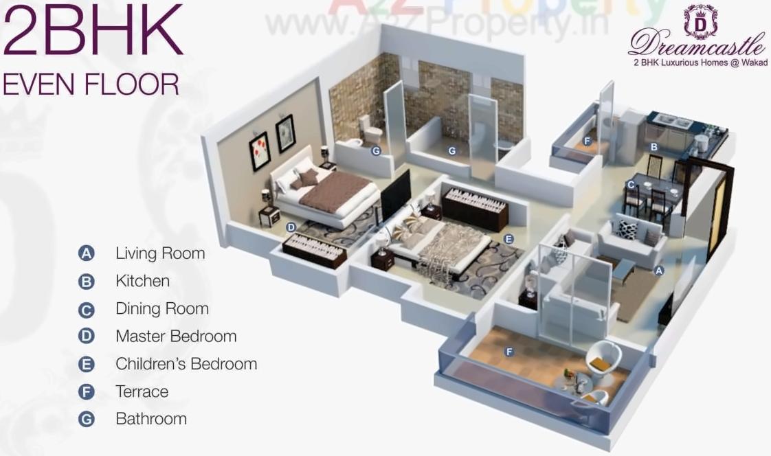 Layout of real estate project Dreamcastle located at Wakad, Pune, Maharashtra
