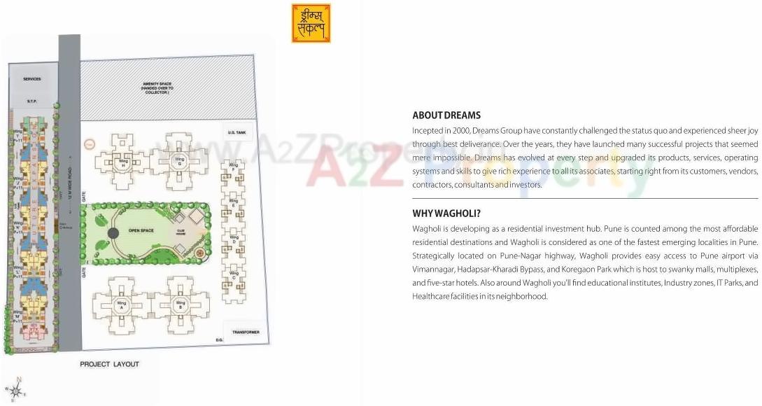 Layout of real estate project Dreams Sankalp L Ms located at Wagholi, Pune, Maharashtra