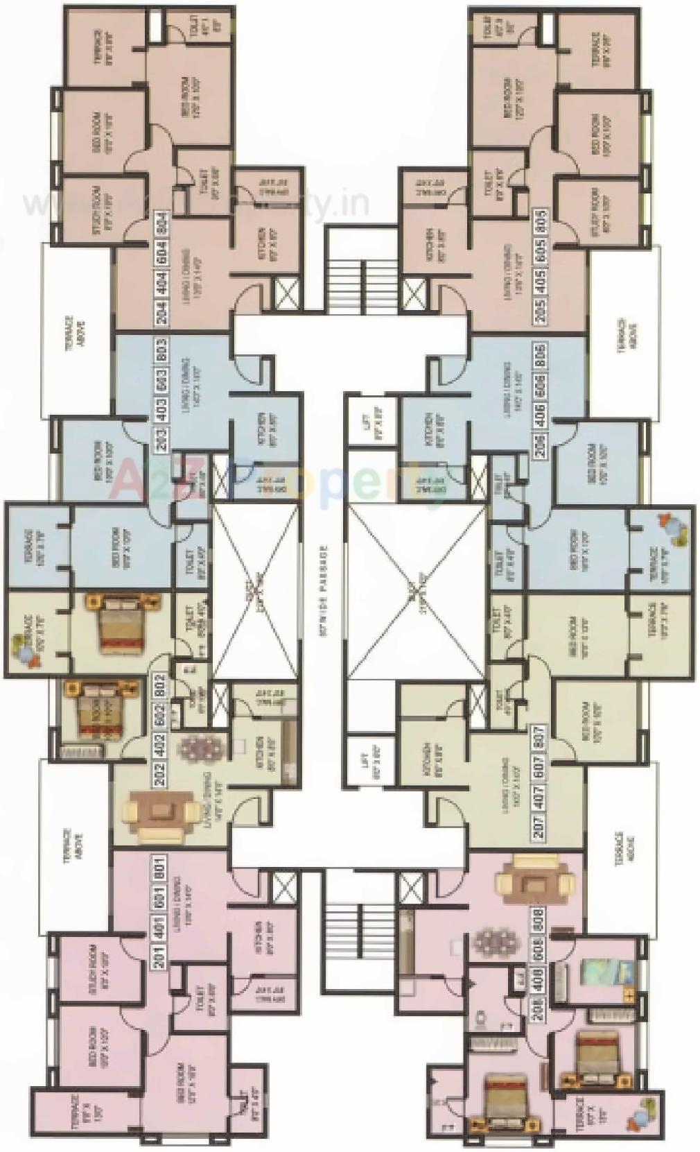 Layout of real estate project E located at Wagholi, Pune, Maharashtra