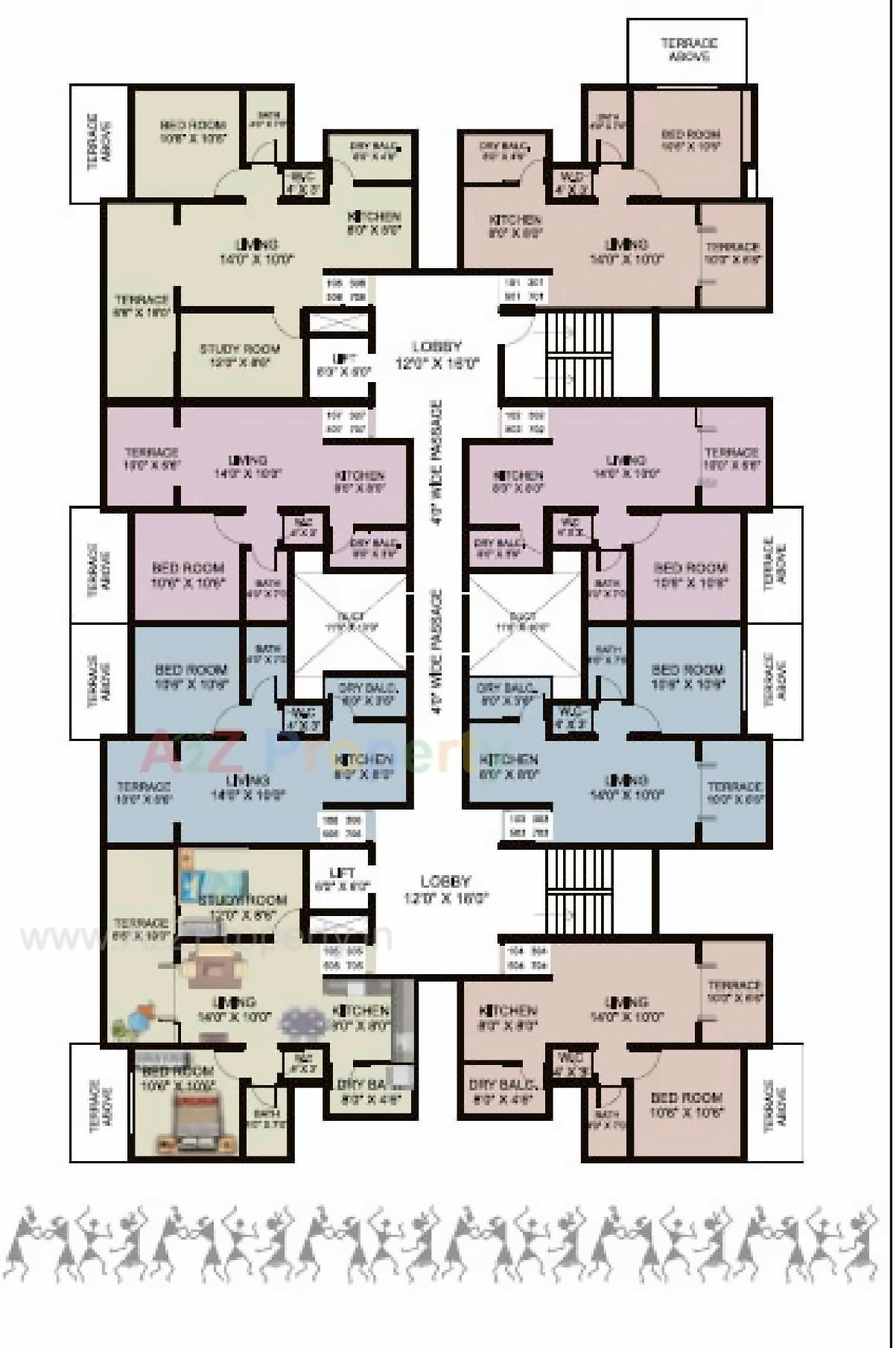 Layout of real estate project E located at Wagholi, Pune, Maharashtra