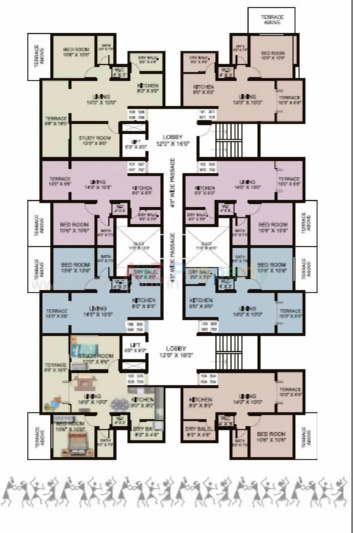 Layout of real estate project E located at Wagholi, Pune, Maharashtra