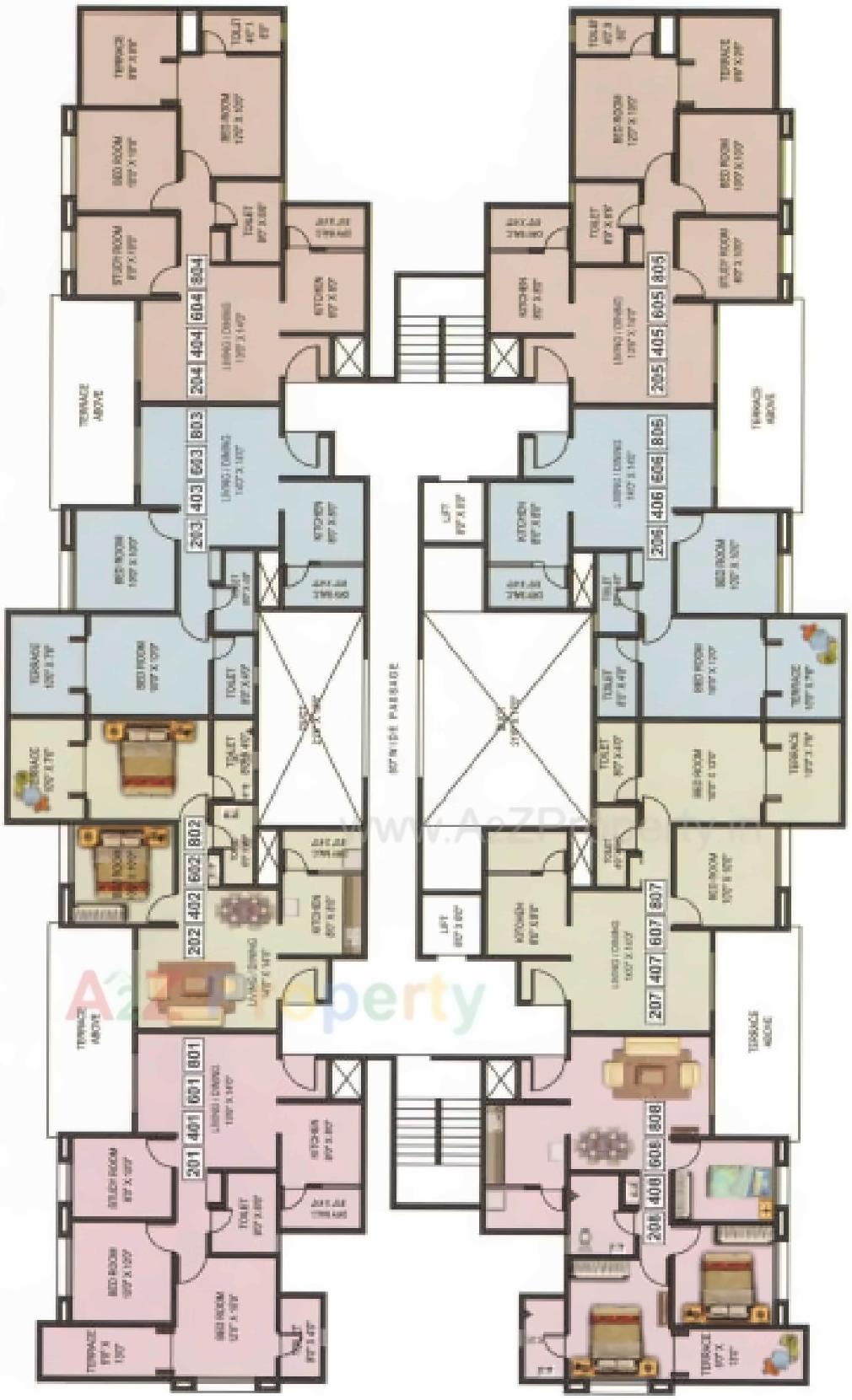 Layout of real estate project E located at Wagholi, Pune, Maharashtra