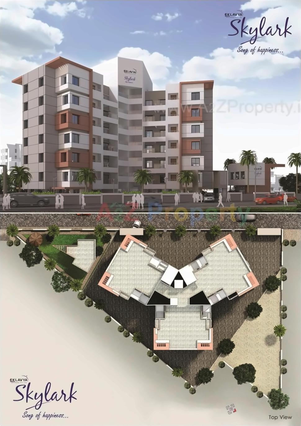 3D Elevation of real estate project Eklavya Skylark located at Pune-m-corp, Pune, Maharashtra