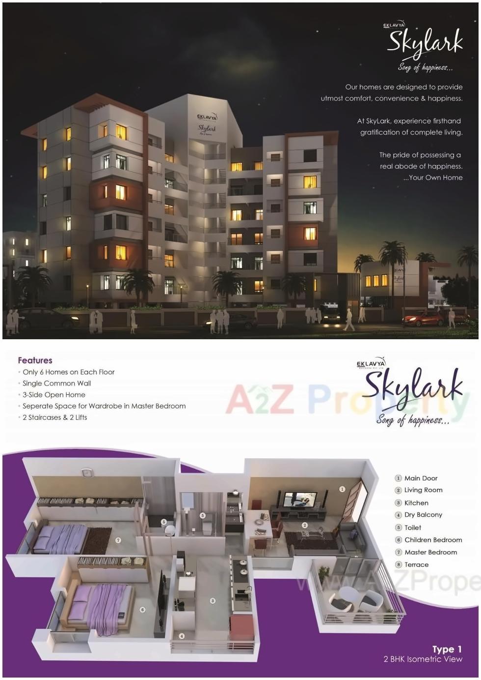 Layout of real estate project Eklavya Skylark located at Pune-m-corp, Pune, Maharashtra
