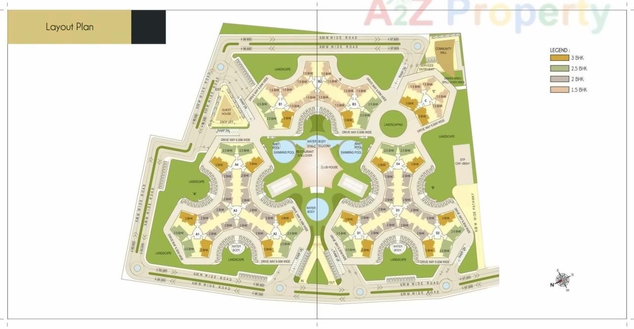 Layout of real estate project Elementa located at Tathwade, Pune, Maharashtra