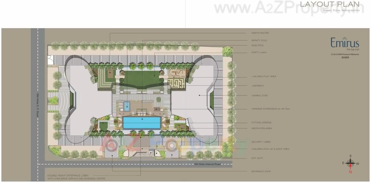 Layout of real estate project Emirus located at Baner, Pune, Maharashtra