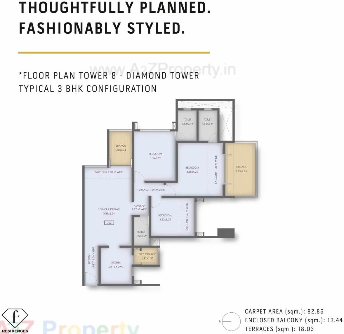 Layout of real estate project F Residences T5 T6 T located at Vadgaonsheri, Pune, Maharashtra