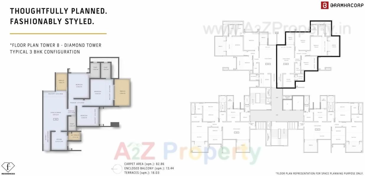 Layout of real estate project F Residences T5 T6 T located at Vadgaonsheri, Pune, Maharashtra
