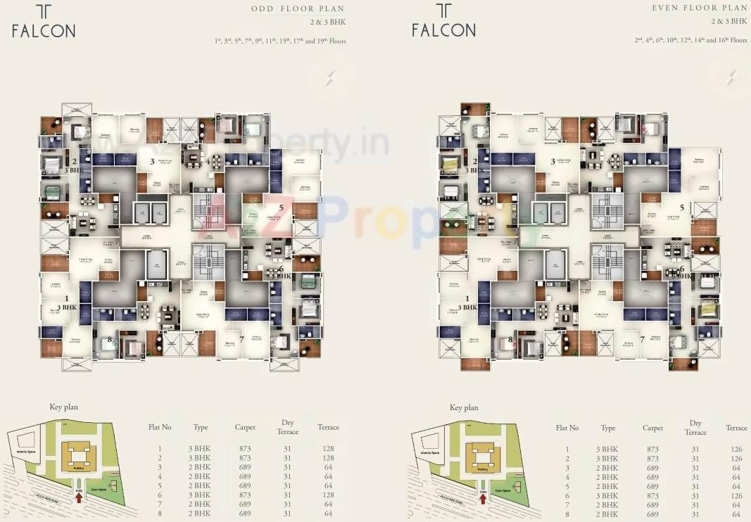 Layout of real estate project Falcon located at Sus, Pune, Maharashtra
