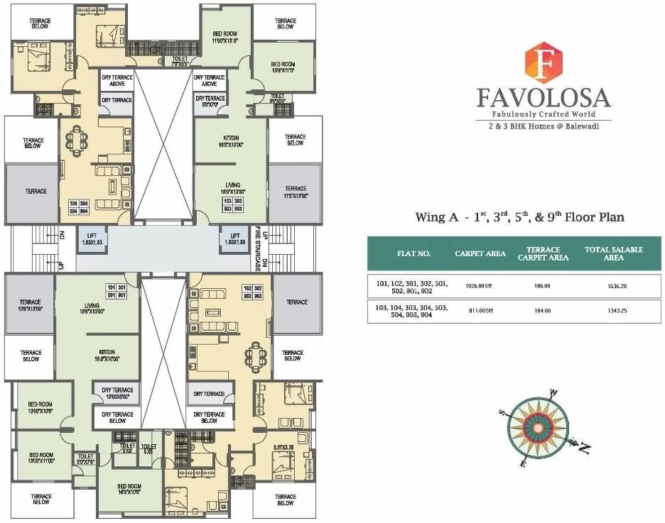 Layout of real estate project Favolosa located at Pune-m-corp, Pune, Maharashtra
