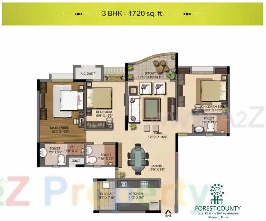 Layout of real estate project Forest County located at Kharadi, Pune, Maharashtra