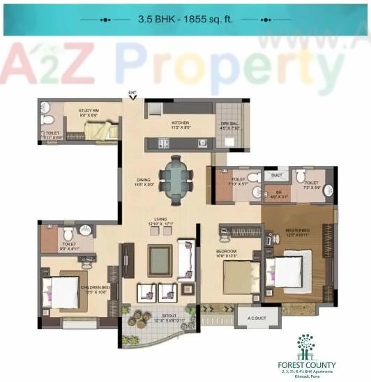 Layout of real estate project Forest County located at Kharadi, Pune, Maharashtra