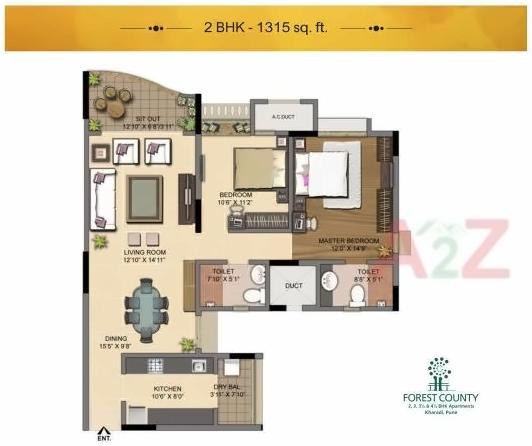 Layout of real estate project Forest County located at Kharadi, Pune, Maharashtra