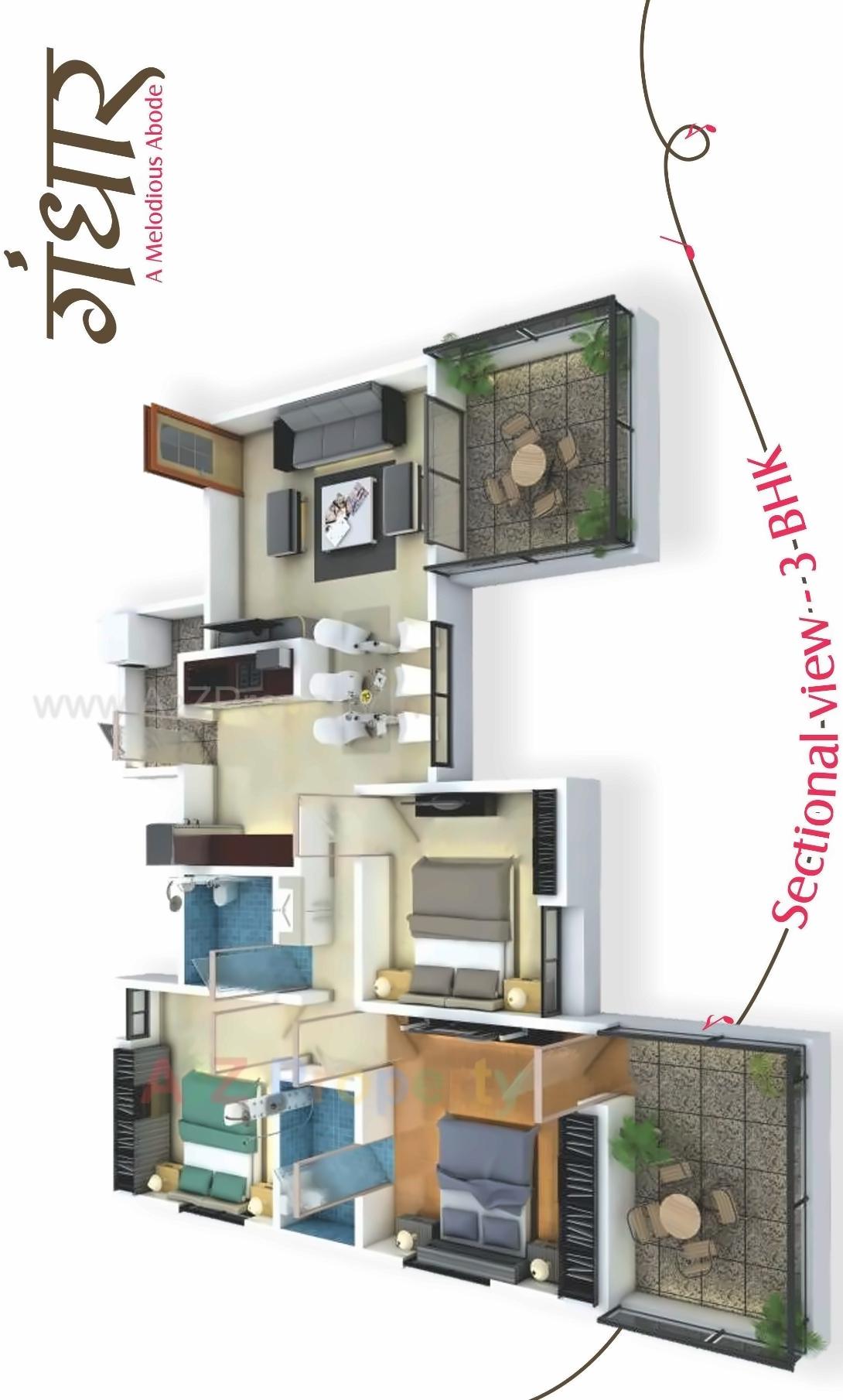 Layout of real estate project Gandhaar located at Pune-m-corp, Pune, Maharashtra