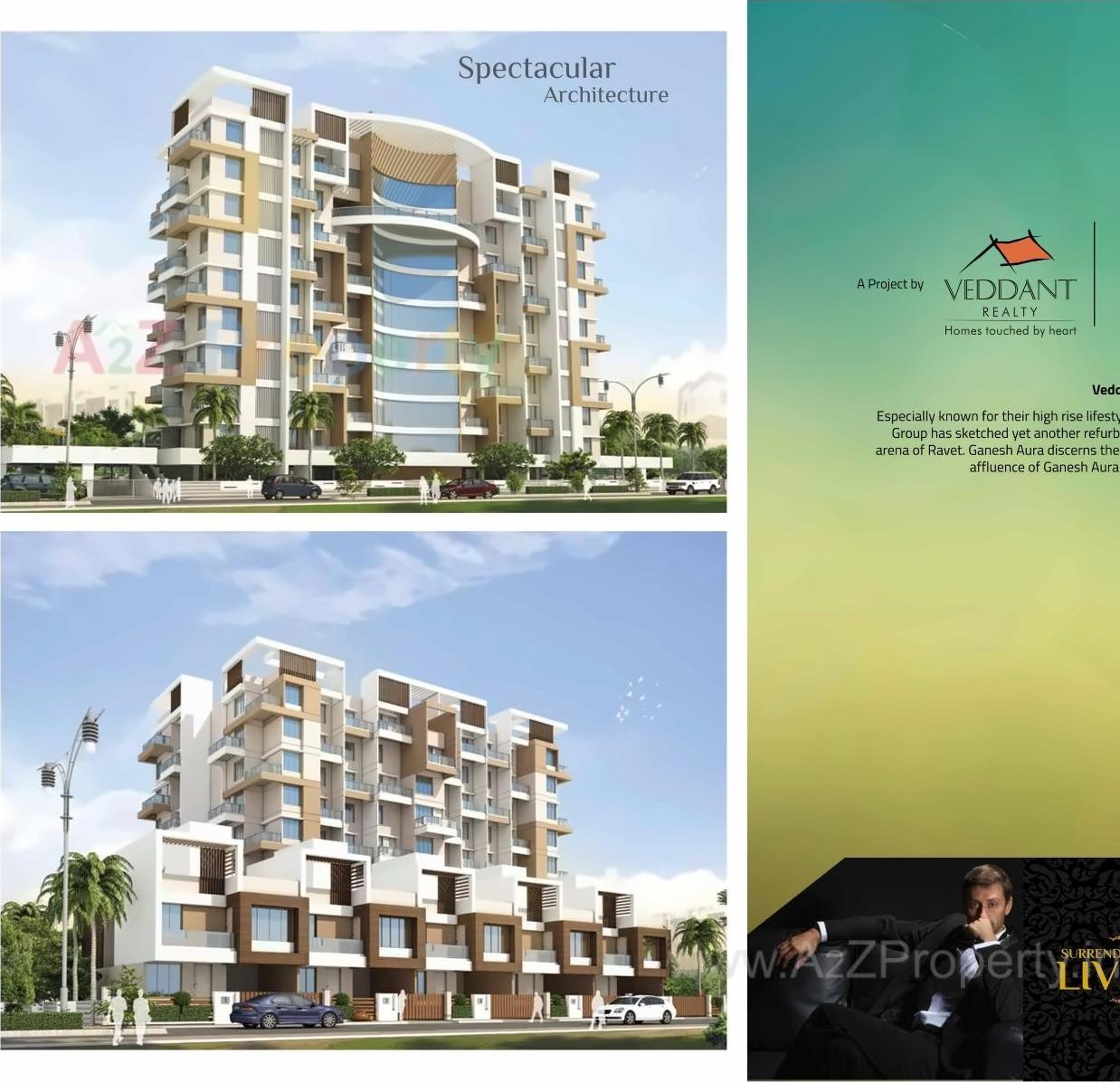 3D Elevation of real estate project Ganesh Aura located at Pimpri-chinchawad-m-corp, Pune, Maharashtra