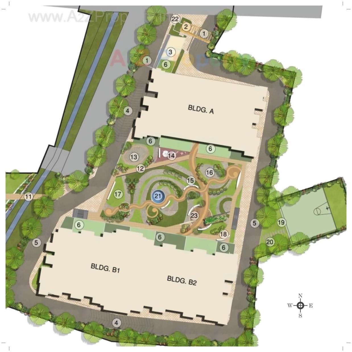 Layout of real estate project Ganga Aria located at Dhanori, Pune, Maharashtra