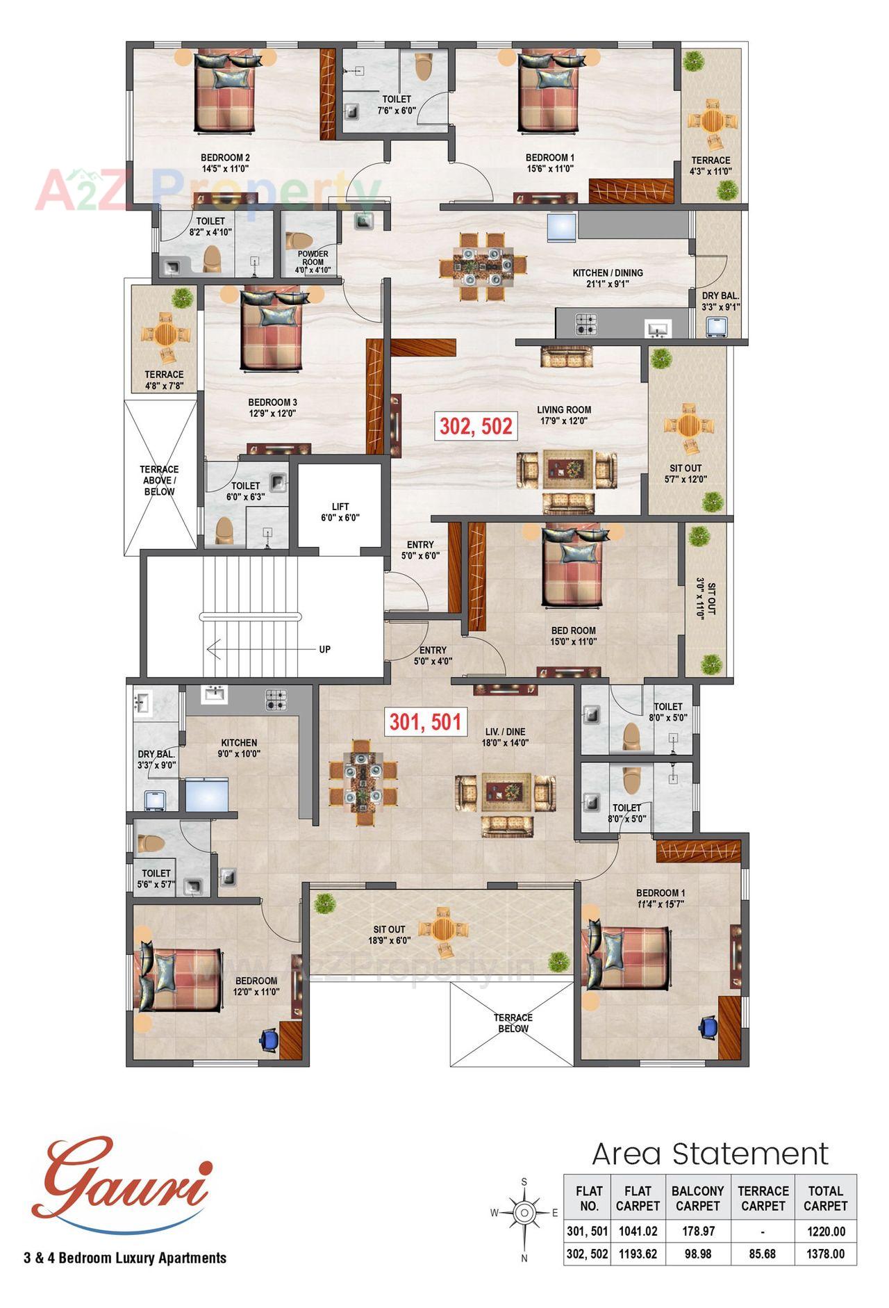 Gauri 3rd 5th Floor Plan of real estate project Gauri located at Pune-m-corp, Pune, Maharashtra