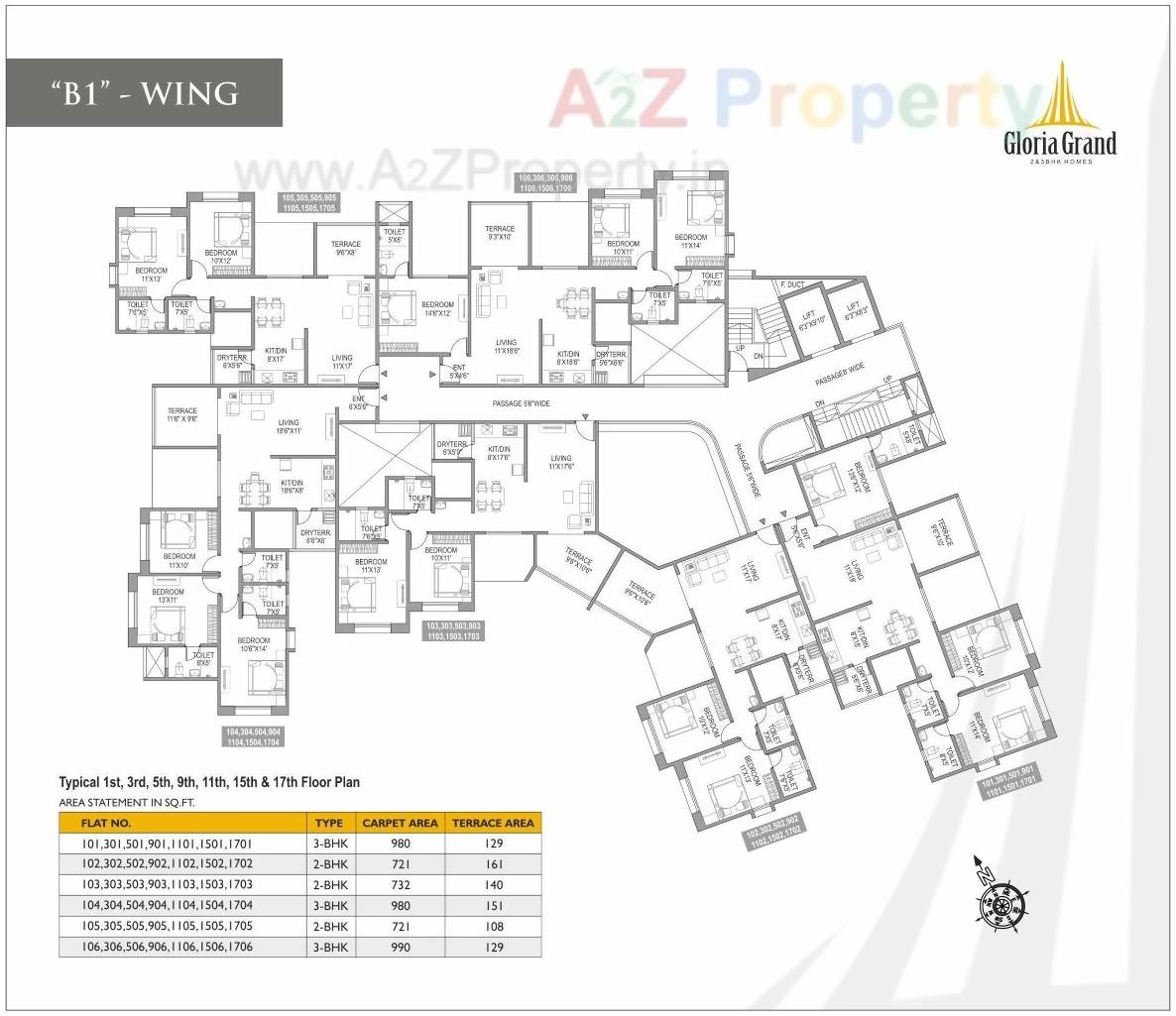 Layout of real estate project Gloria Grand located at Bavadhan-bk, Pune, Maharashtra