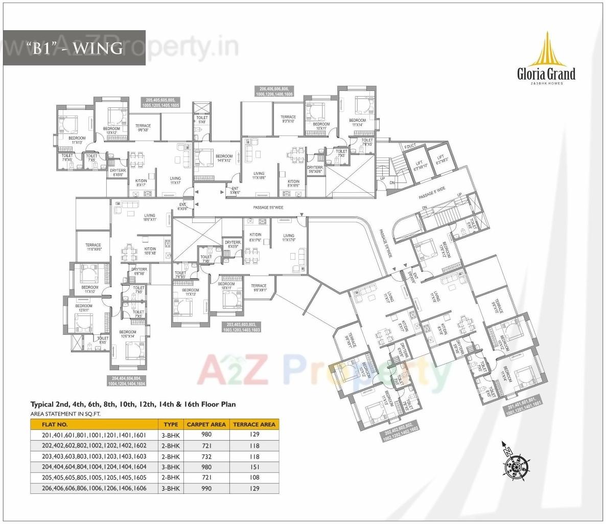 Layout of real estate project Gloria Grand located at Bavadhan-bk, Pune, Maharashtra