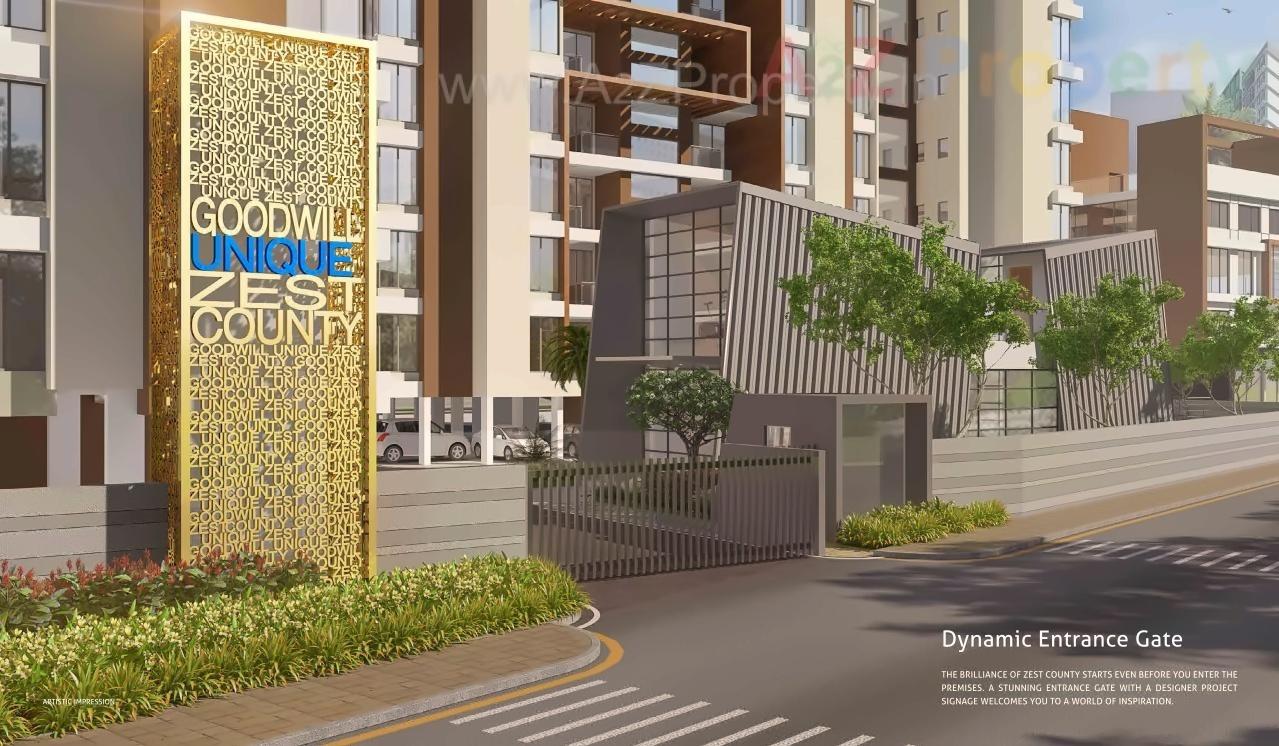 3D Elevation of real estate project Goodwill Unique Zest County located at Lohgaon, Pune, Maharashtra