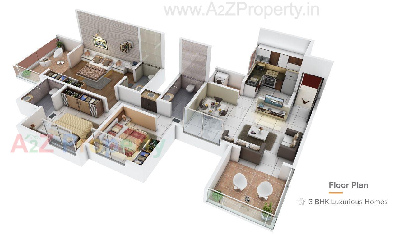 3 Bhk Cs Big of real estate project Grand Casa located at Thergaon, Pune, Maharashtra