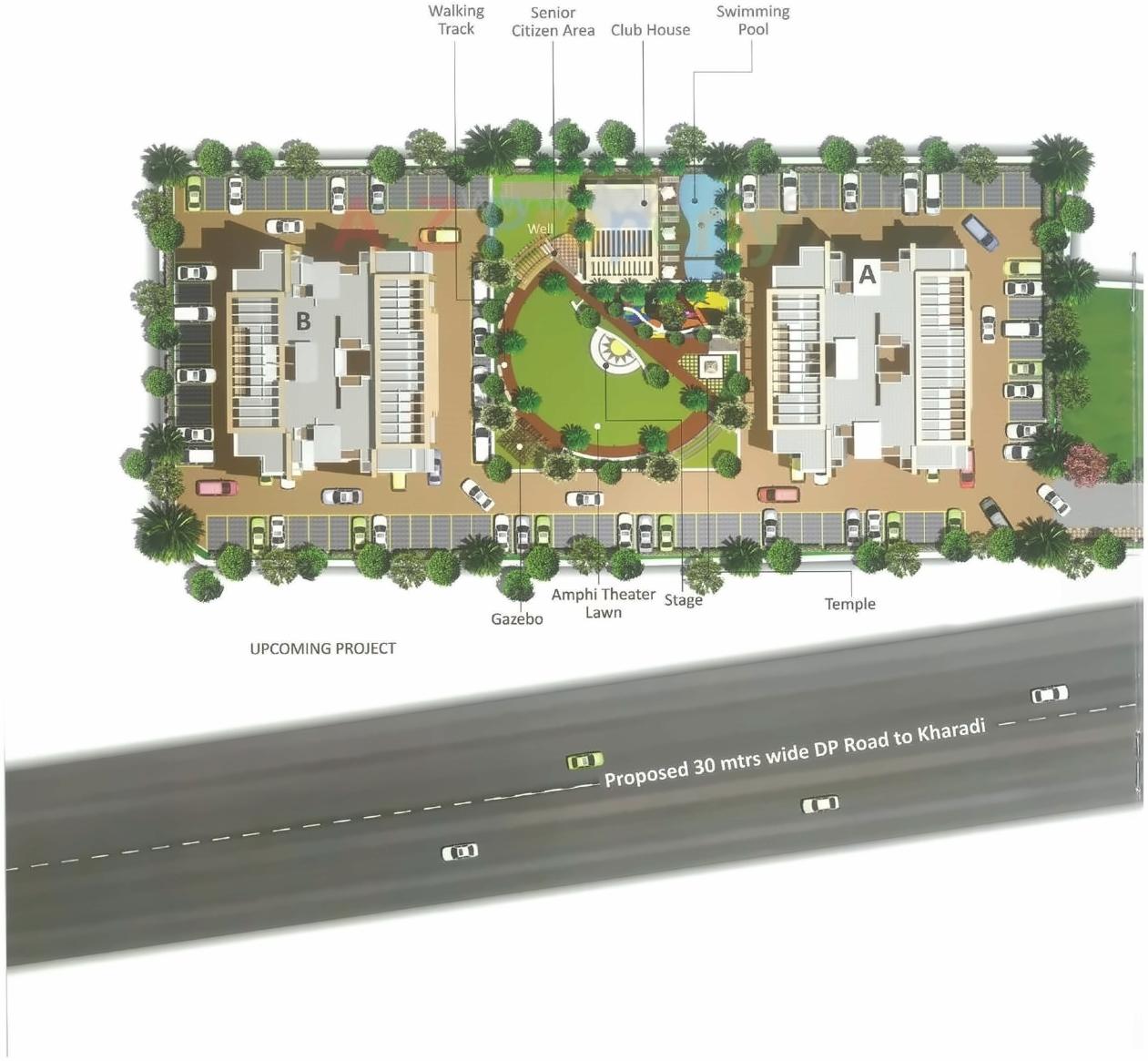 Layout of real estate project Grande Ventila  Wing A located at Wagholi, Pune, Maharashtra
