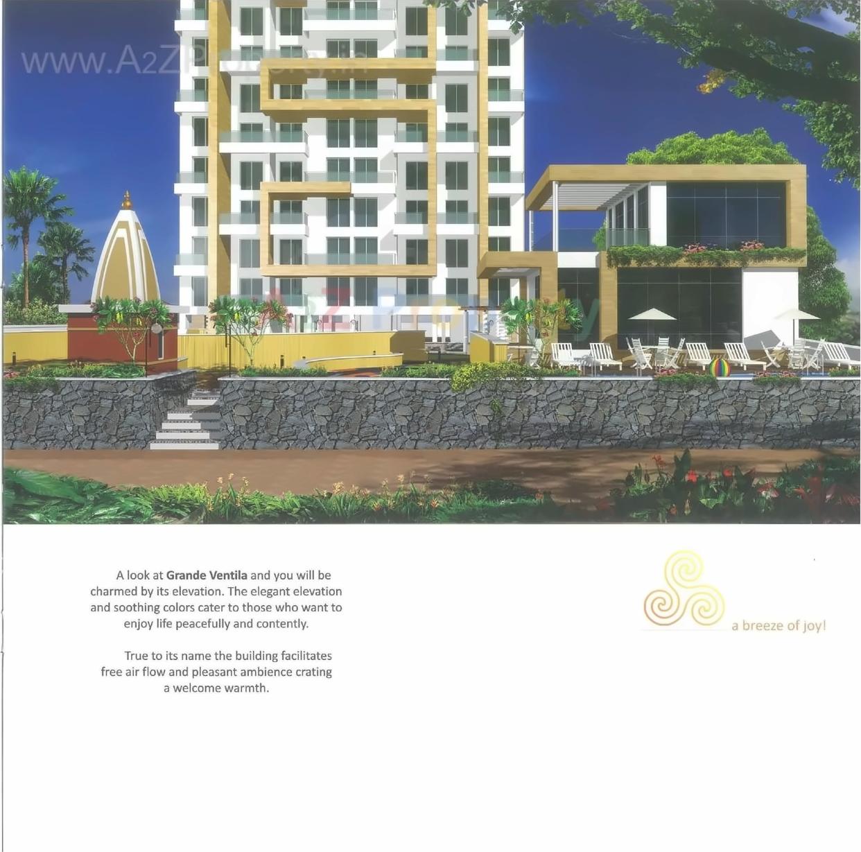 3D Elevation of real estate project Grande Ventila  Wing A located at Wagholi, Pune, Maharashtra
