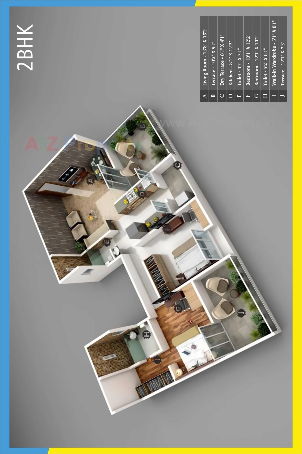 Layout of real estate project Grandeza located at Kothrud, Pune, Maharashtra