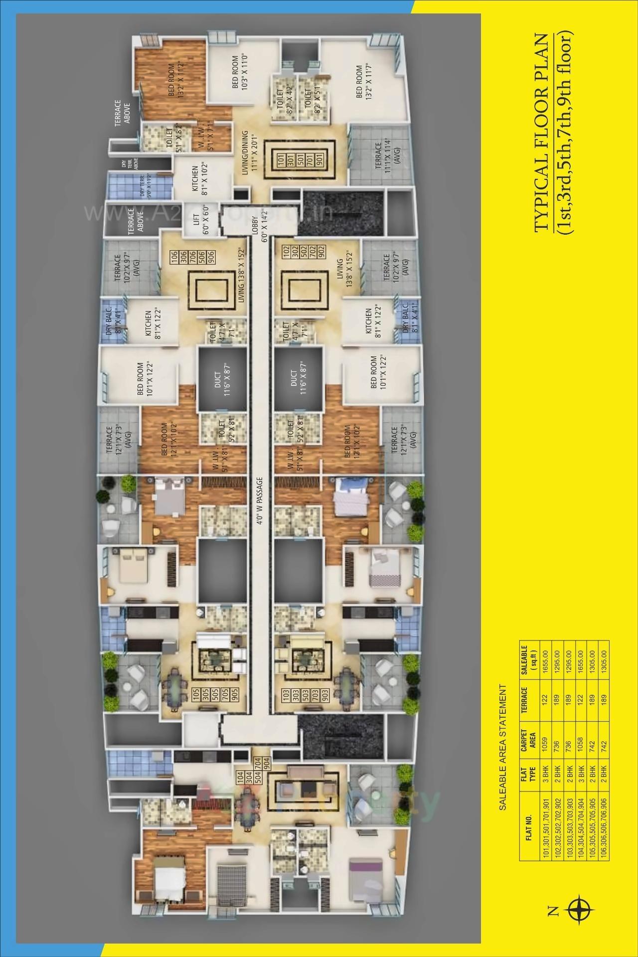 Layout of real estate project Grandeza located at Kothrud, Pune, Maharashtra