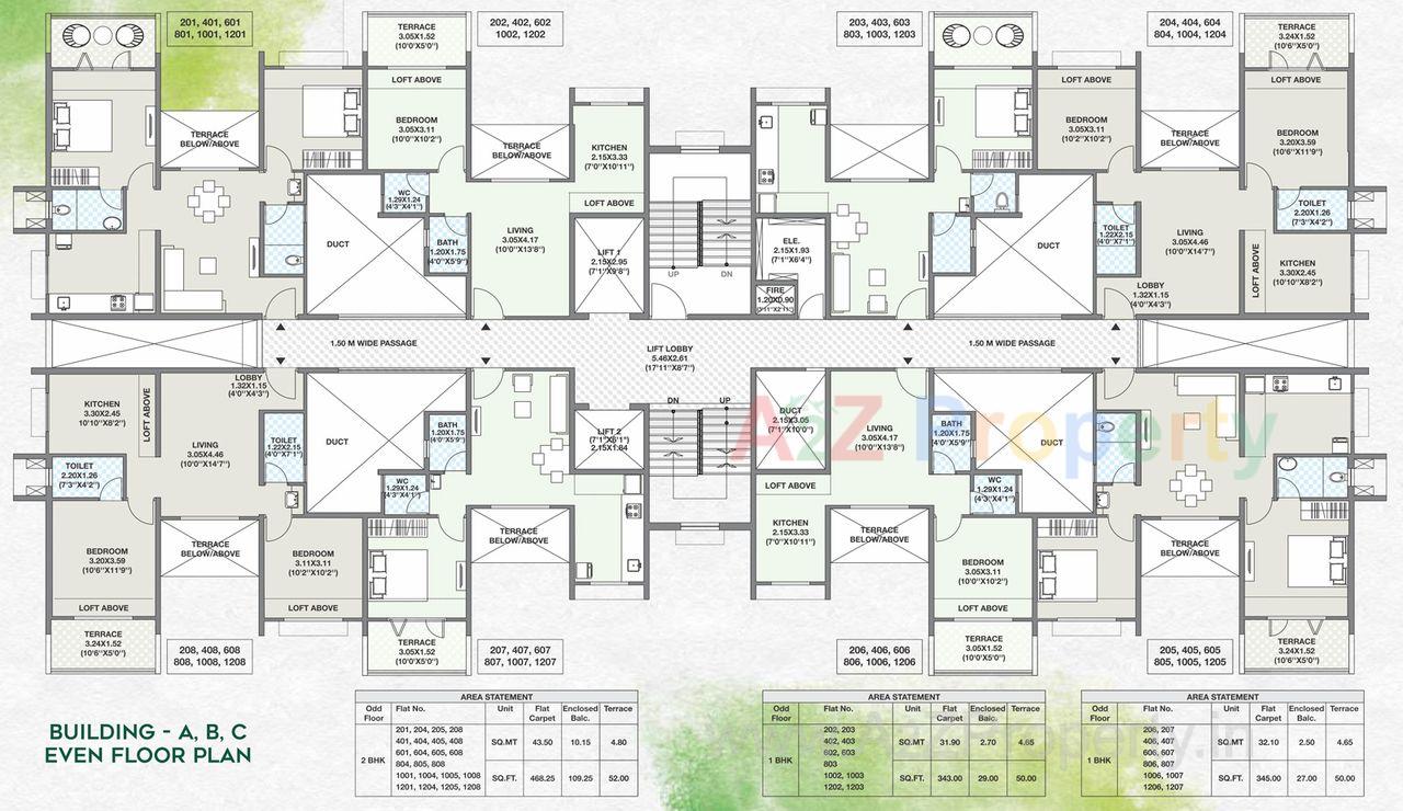 Floor Plan Even of real estate project Green Life located at Hinjavadi-ct, Pune, Maharashtra