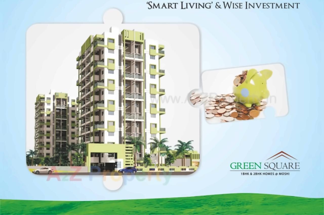 3D Elevation of real estate project Green Square located at Pimpri-chinchawad-m-corp, Pune, Maharashtra