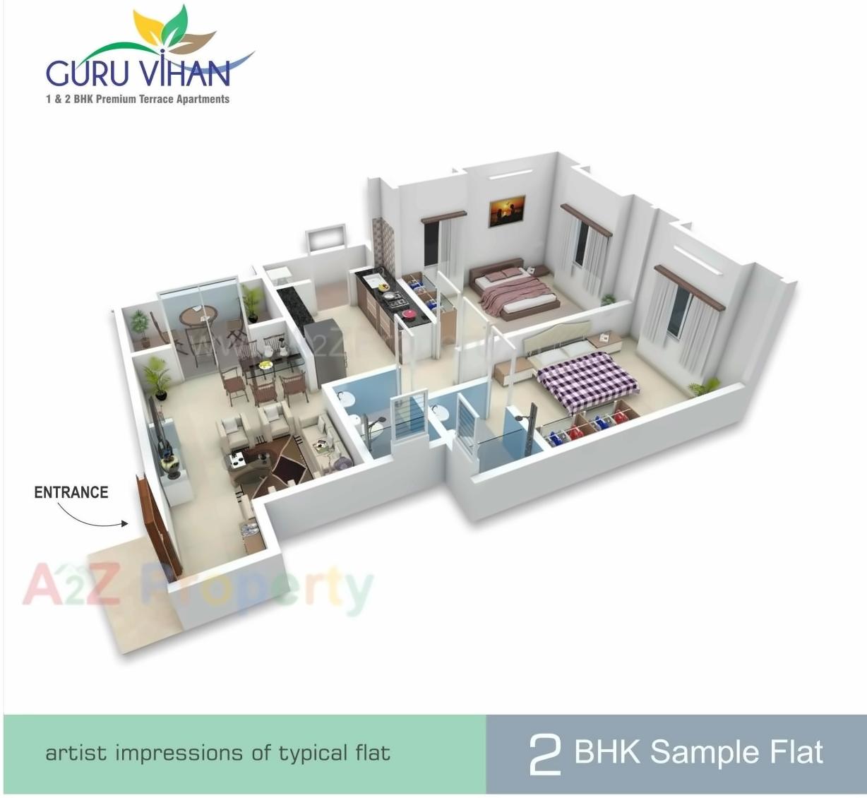 Layout of real estate project Guru Vihan located at Wagholi, Pune, Maharashtra