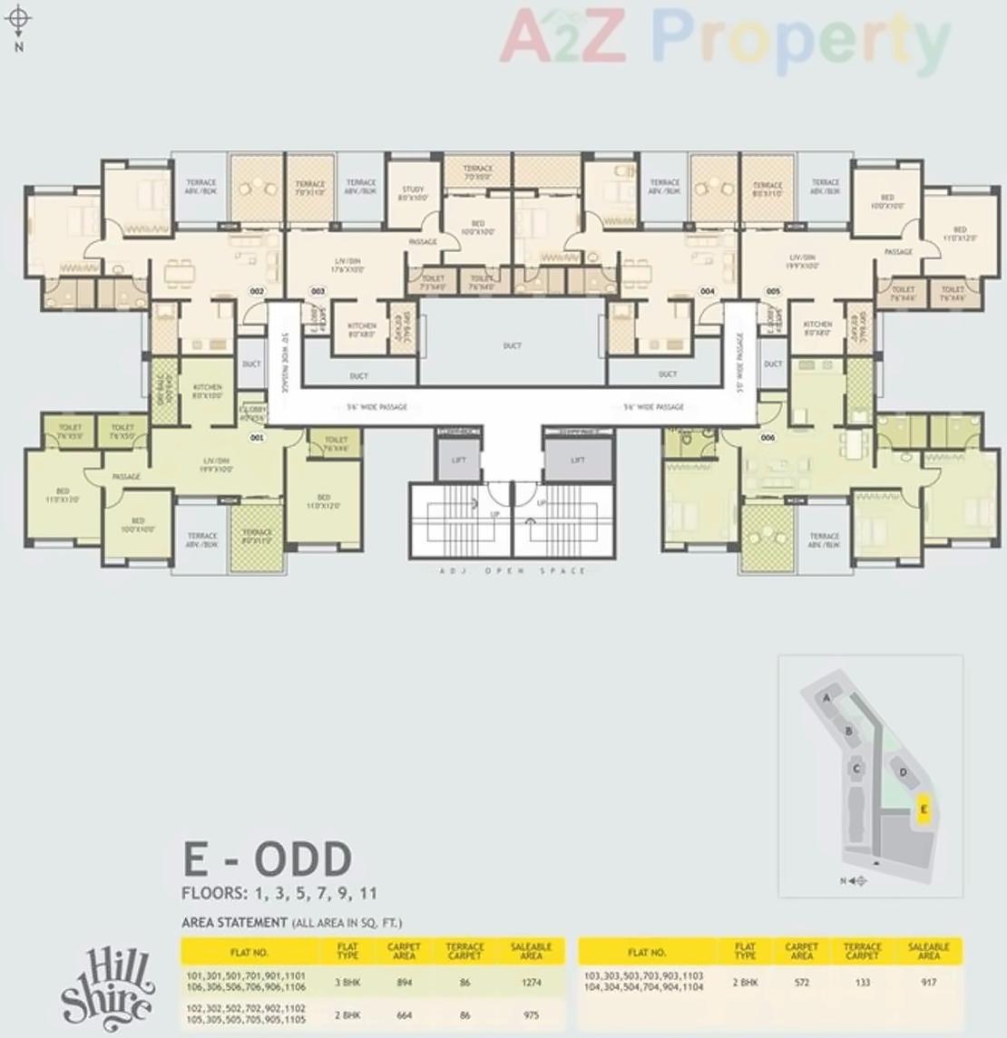 Layout of real estate project Hill Shire located at Wagholi, Pune, Maharashtra