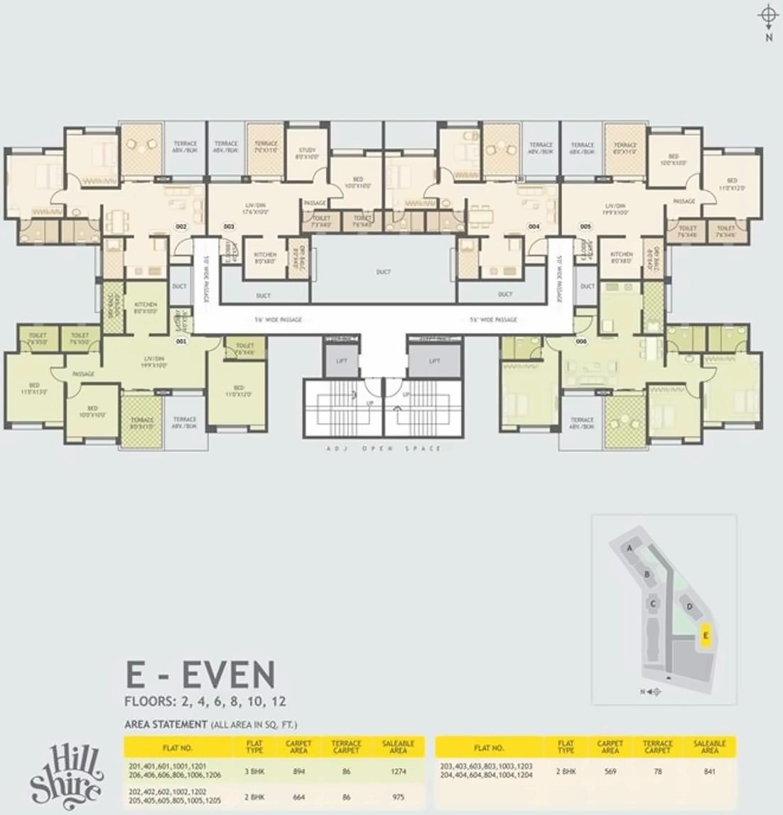 Layout of real estate project Hill Shire located at Wagholi, Pune, Maharashtra