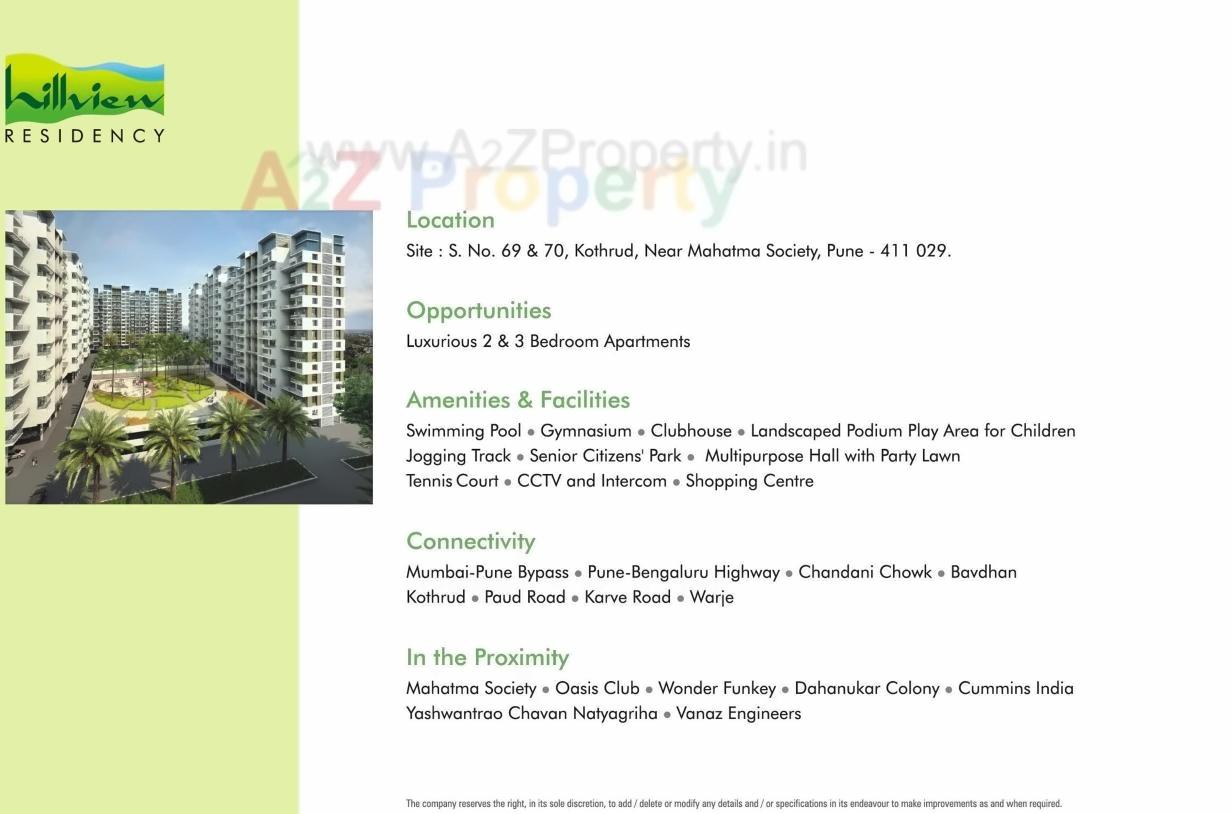  of real estate project Hillview Residency located at Pune-m-corp, Pune, Maharashtra