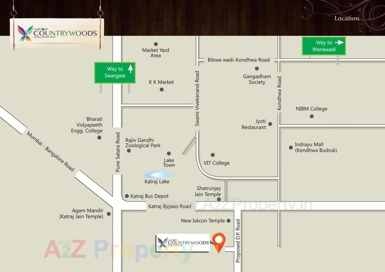 Keyplan of real estate project Hubtown Countrywoods  5 located at Kondhwa-bk, Pune, Maharashtra