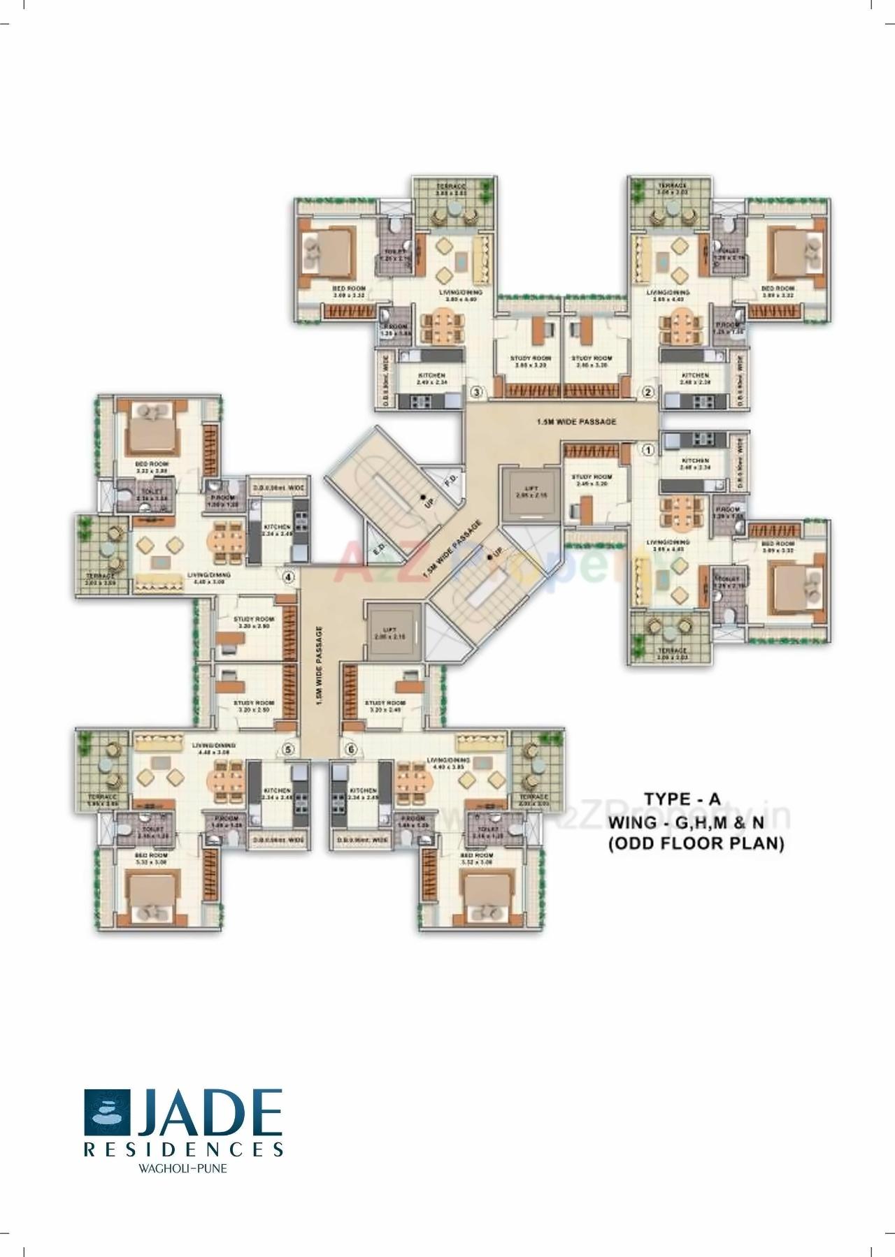 Layout of real estate project Jade Residences located at Wagholi, Pune, Maharashtra