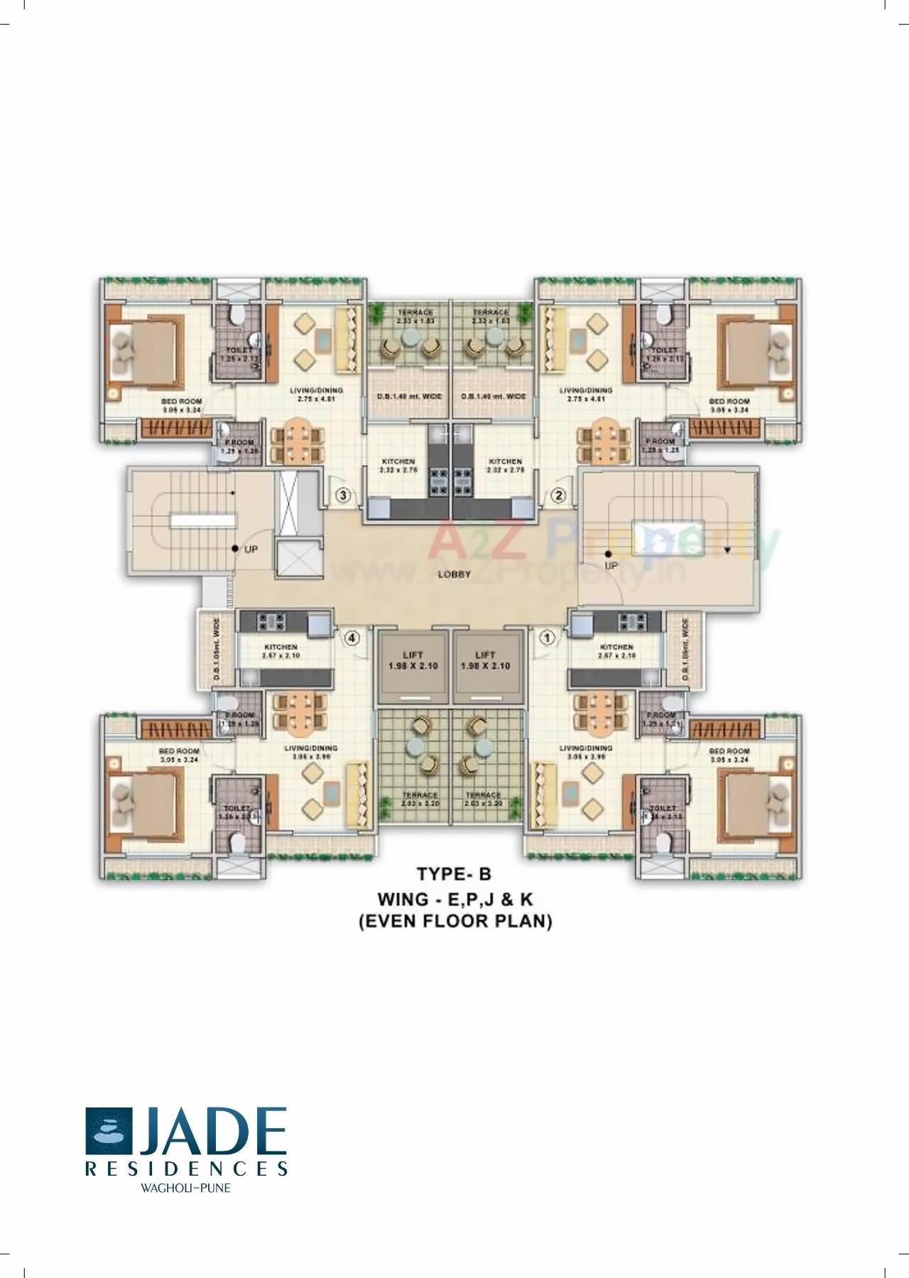 Layout of real estate project Jade Residences located at Wagholi, Pune, Maharashtra