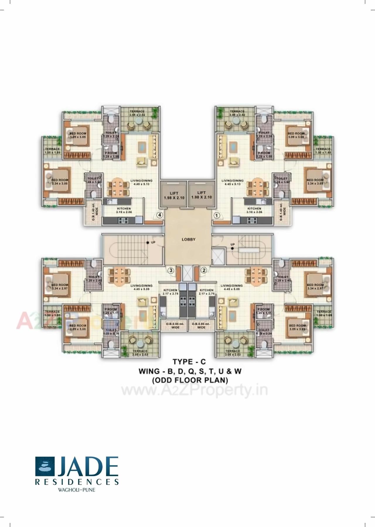 Layout of real estate project Jade Residences located at Wagholi, Pune, Maharashtra