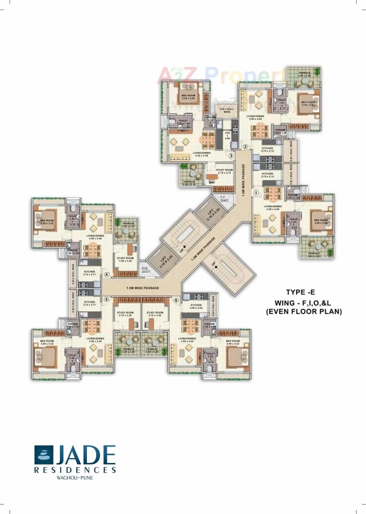 Layout of real estate project Jade Residences located at Wagholi, Pune, Maharashtra