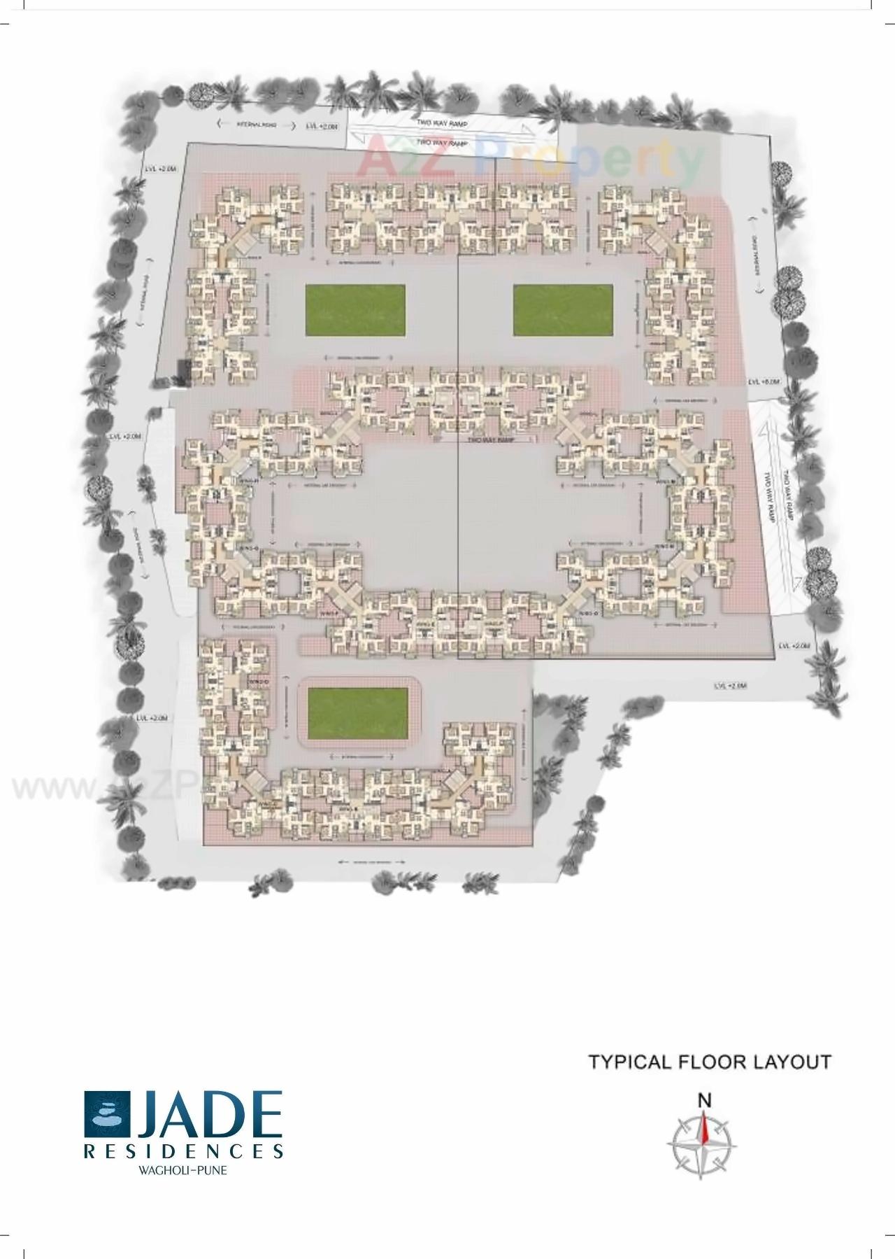 Layout of real estate project Jade Residences located at Wagholi, Pune, Maharashtra