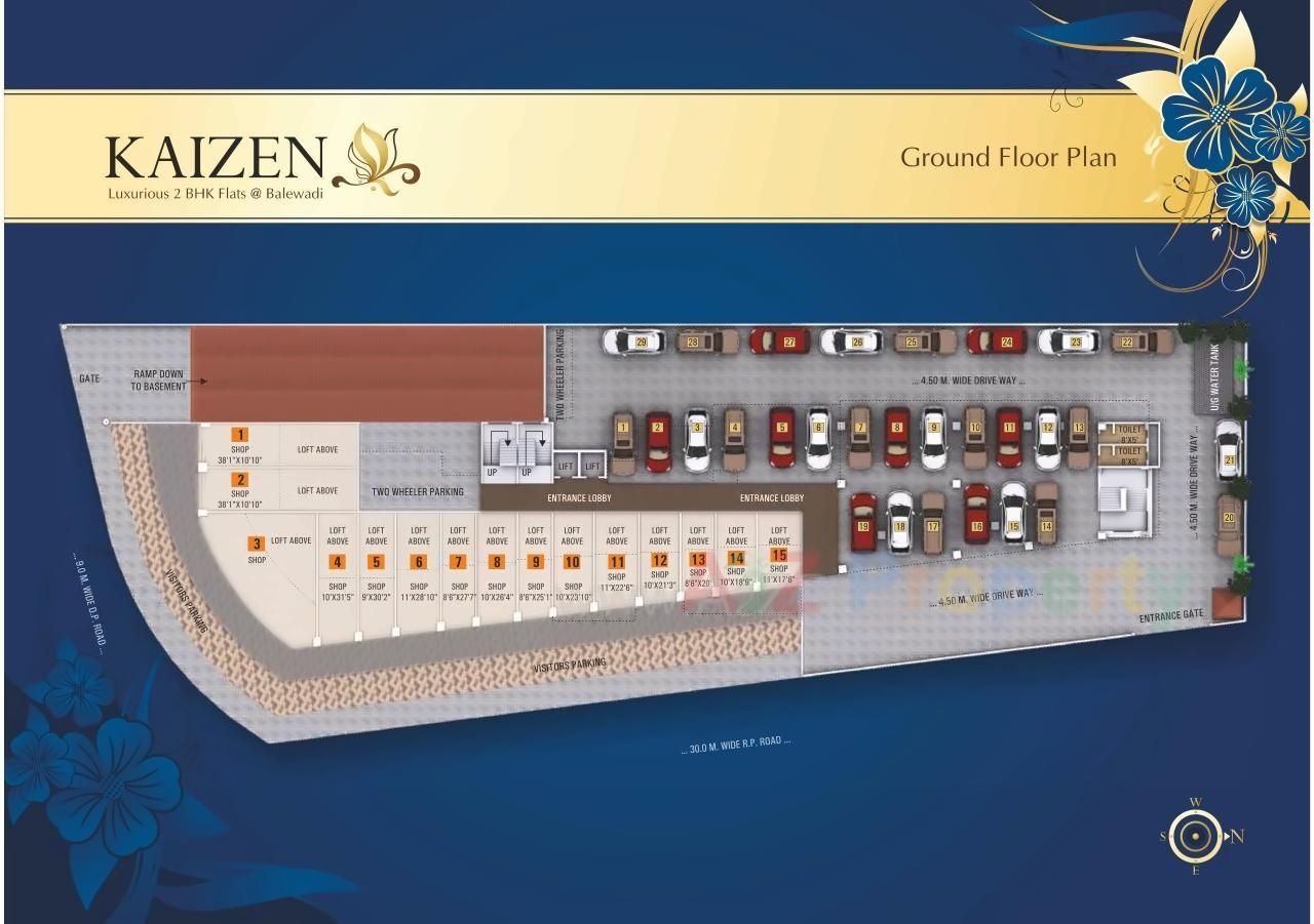 Layout of real estate project Kaizen located at Pune-m-corp, Pune, Maharashtra